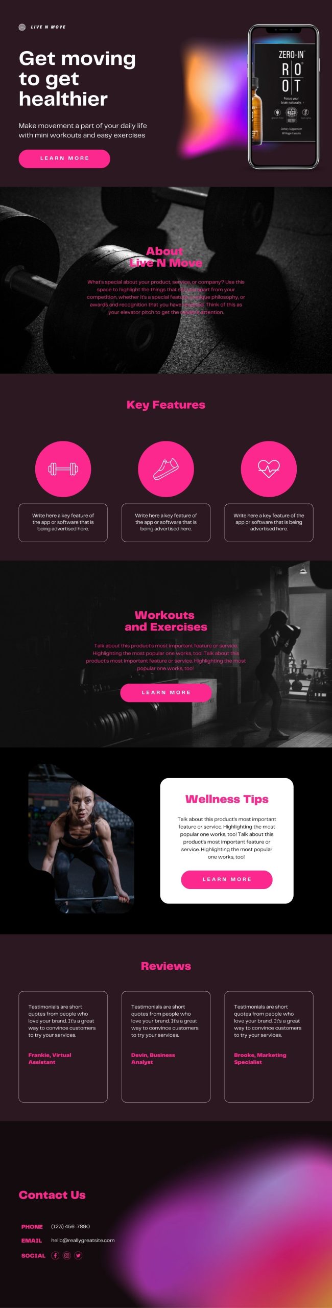 Product Features Website